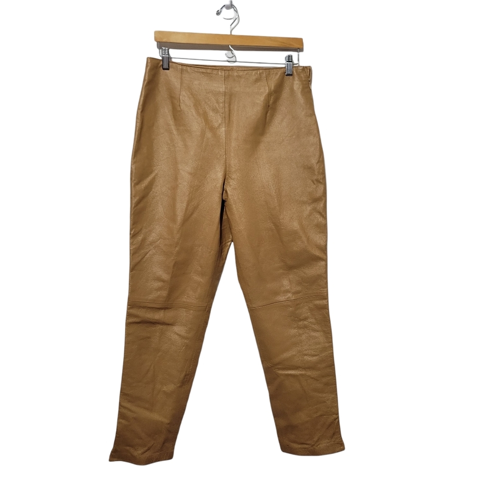 Bagatelle 100% Chestnut Brown Leather pants Size14